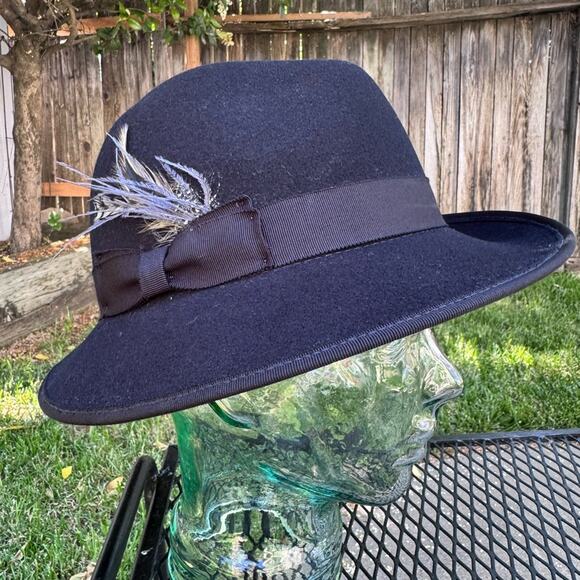 Goorin Bros 100% Wool Black Fedora Hat Cap Made in USA Mens Size Large WPL-5923 - Picture 1 of 9